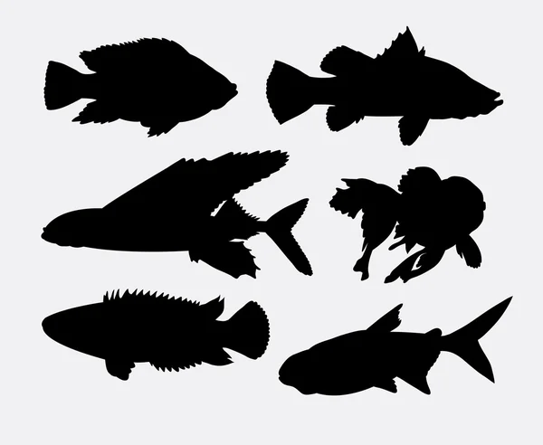 Silueta animal de pescado 2 — Vector de stock