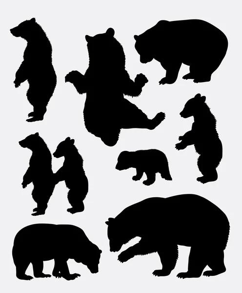 Urso silhueta animal selvagem 3 — Vetor de Stock