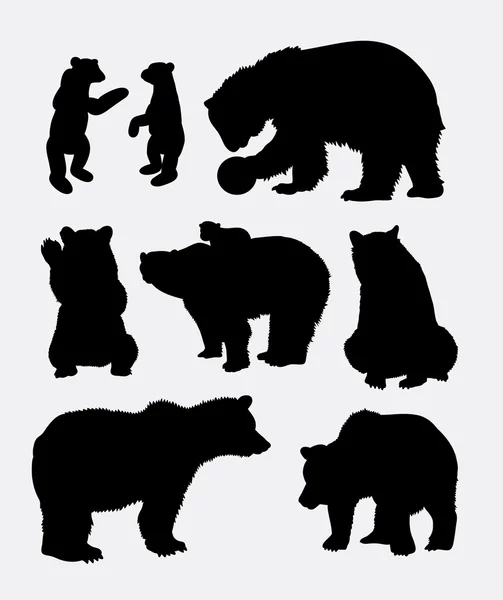 Urso silhueta animal selvagem 1 — Vetor de Stock