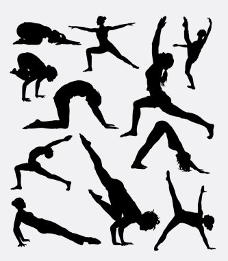 Pilates kadın spor aktivite siluet 2