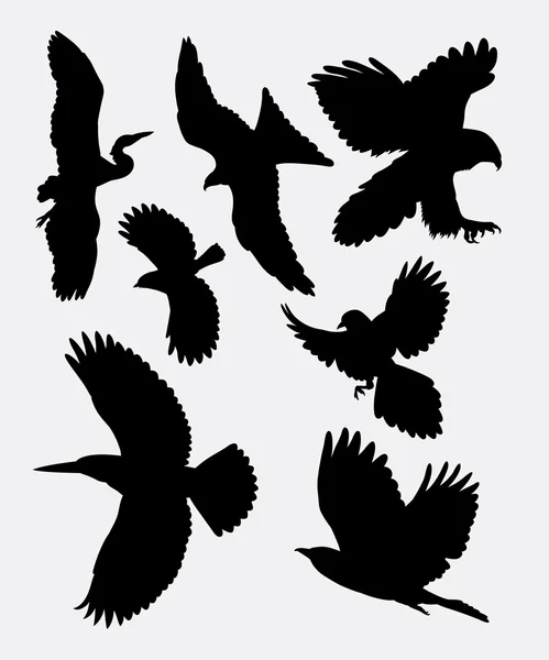 Silhouette volante oiseau 1 — Image vectorielle