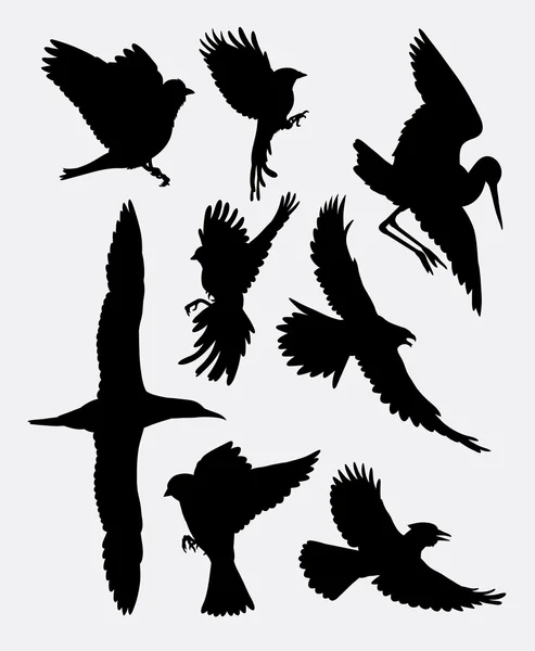 Silhouette volante oiseau 2 — Image vectorielle