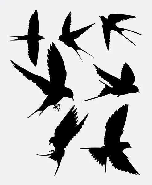 Χελιδόνι πουλί ζώων σιλουέτα — Διανυσματικό Αρχείο