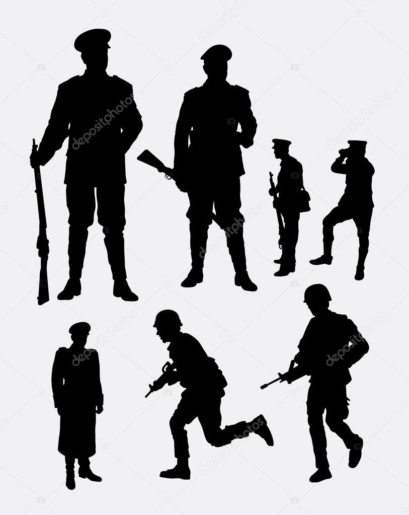 Soldier, army and police silhouette 3. Good use for symbol, logo, web icon, mascot, sign, sticker, or any design you want.