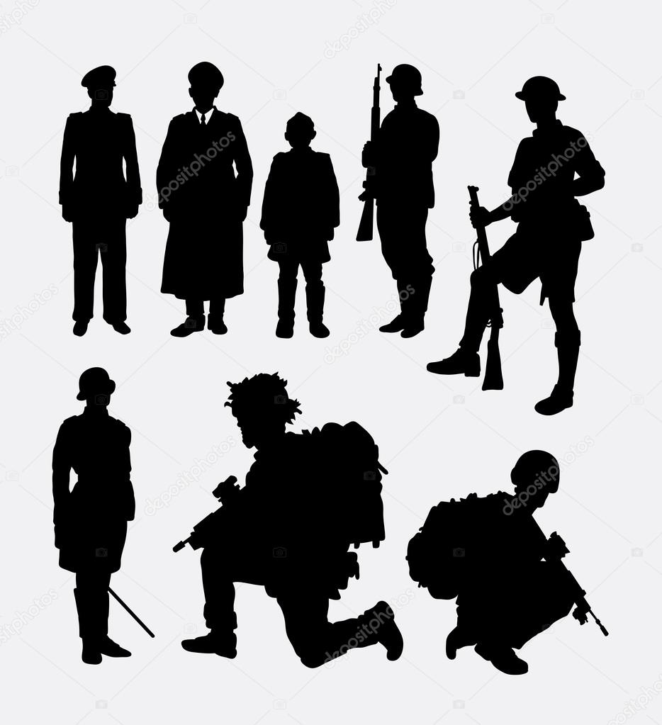 Download Soldado exército e polícia silhueta 4 — Vetor de Stock ...