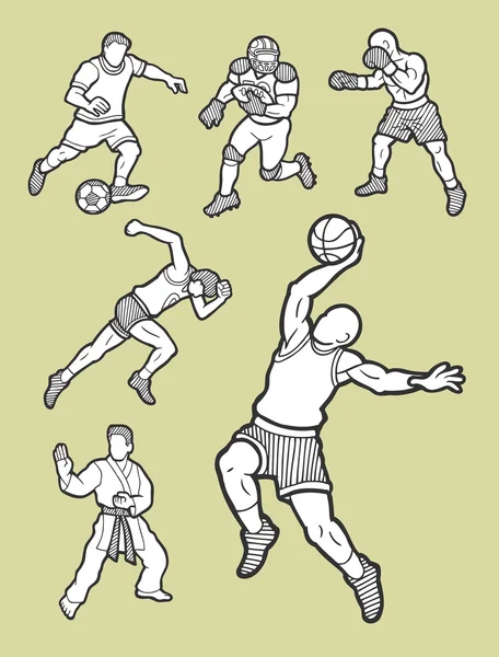 游戏体育图标素描 — 图库矢量图片