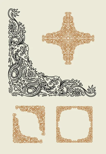 龍角飾りデコレーション — ストックベクタ