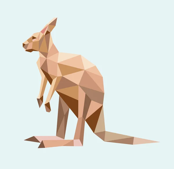 Низкий стиль многоугольника кенгуру . — стоковый вектор