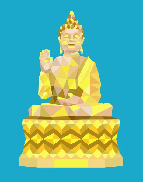 Buddha low polygon style decoration — Stock Vector