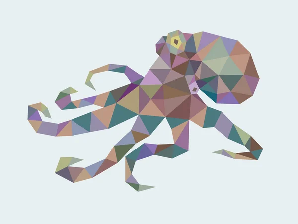 Octopus triangel låg polygon — Stock vektor