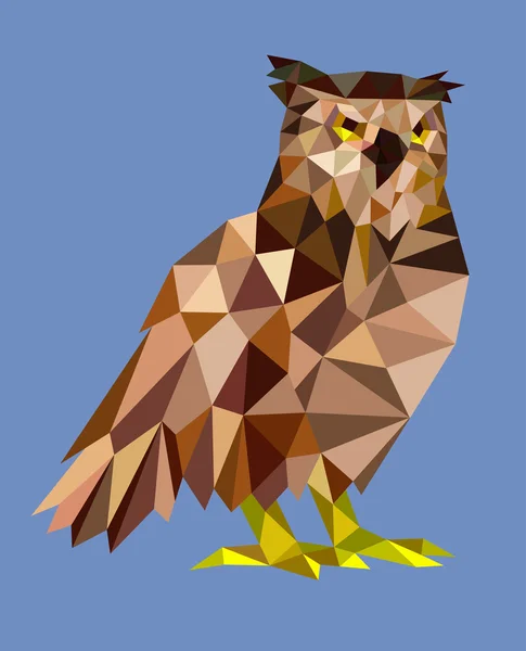 Styl niskiej wielokąta trójkąta ptak sowa — Wektor stockowy