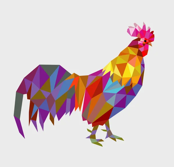 Triangolo del gallo basso poligono — Vettoriale Stock