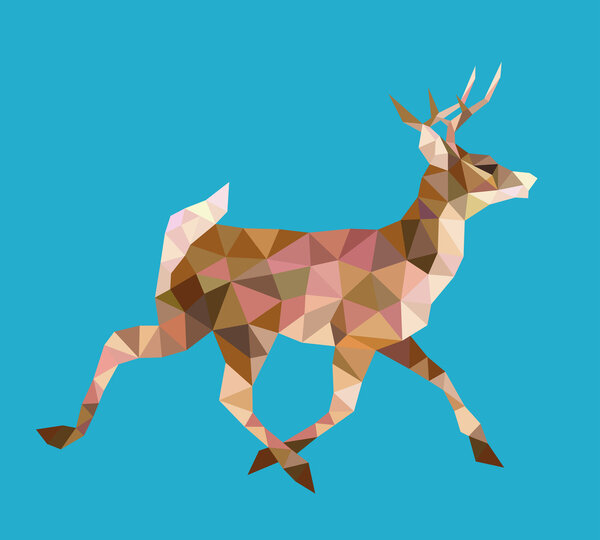 Walking deer low polygon