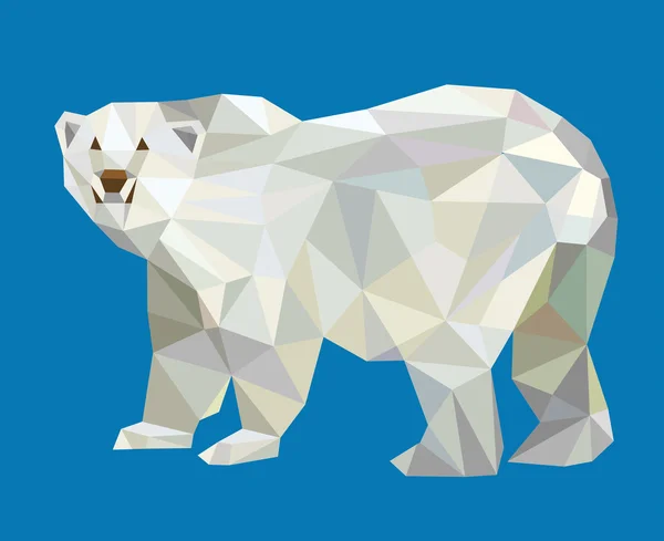 Niedźwiedź polarny trójkąt niskiej wielokąta — Wektor stockowy