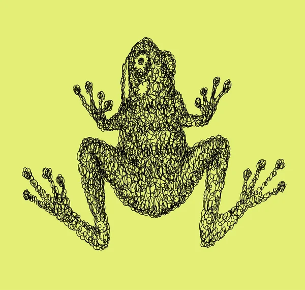 カエル両生類カール抽象的なスタイル — ストックベクタ