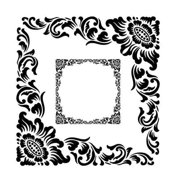 Marco esquina ornamento decoración — Vector de stock