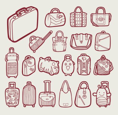 4 çanta Icon set