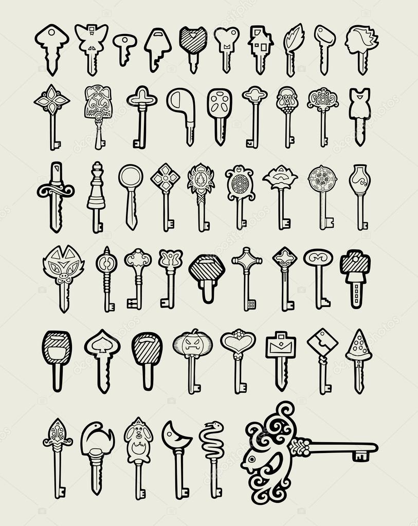 Keys icon sketch vector 2