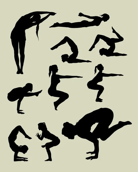 Silhouette yoga — Vettoriale Stock