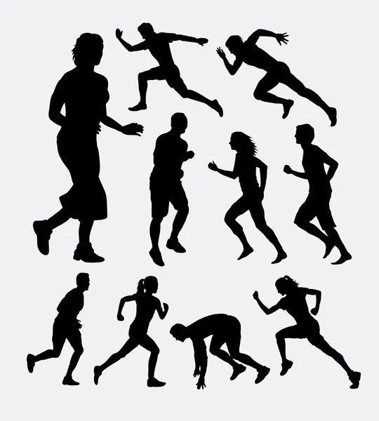 Courir des silhouettes de personnes — Image vectorielle