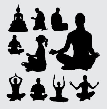 Meditasyon insan siluetleri
