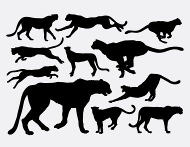 Cheetah wild animal silhouettes
