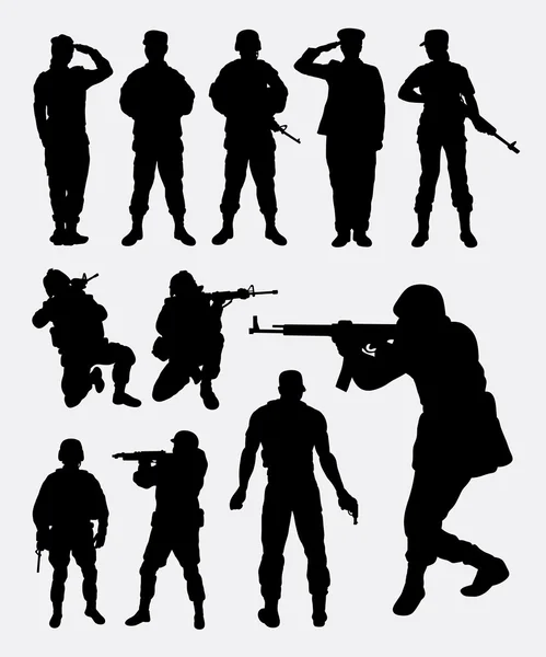 Silhouettes de soldat — Image vectorielle