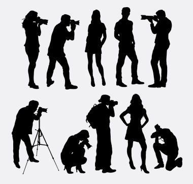 Photographer and model silhouettes