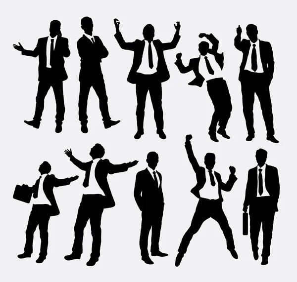 Businessman success people silhouettes — Stock vektor