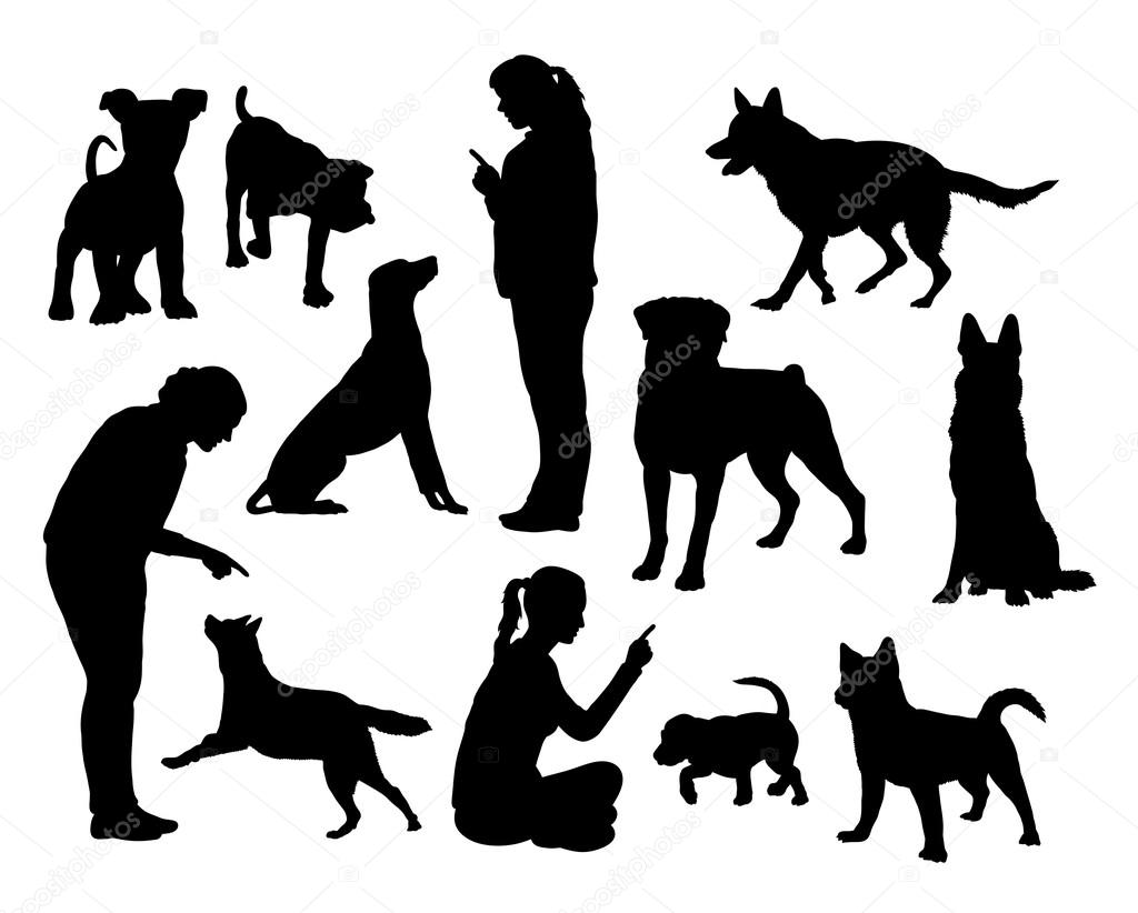 Dog training silhouettes