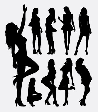 Seksi kız poz siluetleri