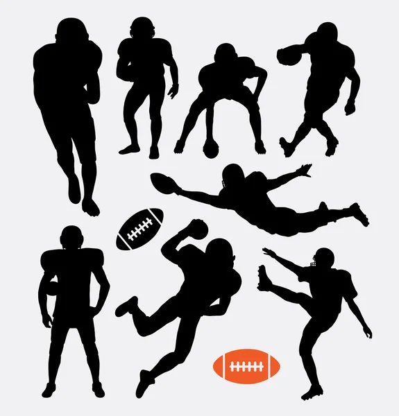 American football player silhouettes — Stock Vector