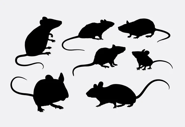 Αρουραίους και ποντίκια σιλουέτες — Διανυσματικό Αρχείο