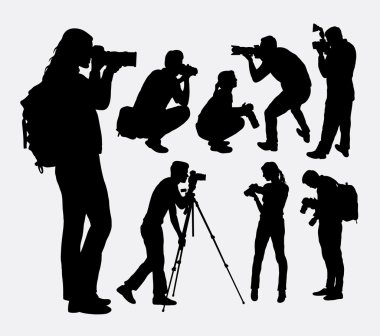 Photographer male and female silhouettes