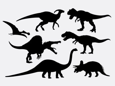 Dinosaur animal silhouettes