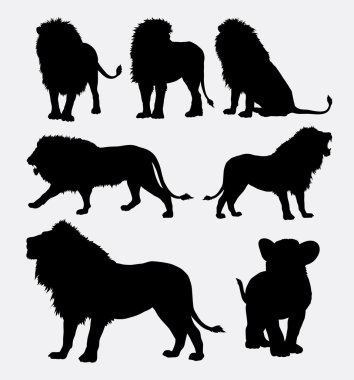 Lion wild animal silhouettes