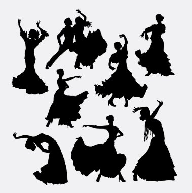 Flamenco dancing silhouette