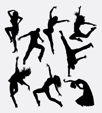 Modern dance, male and female silhouette