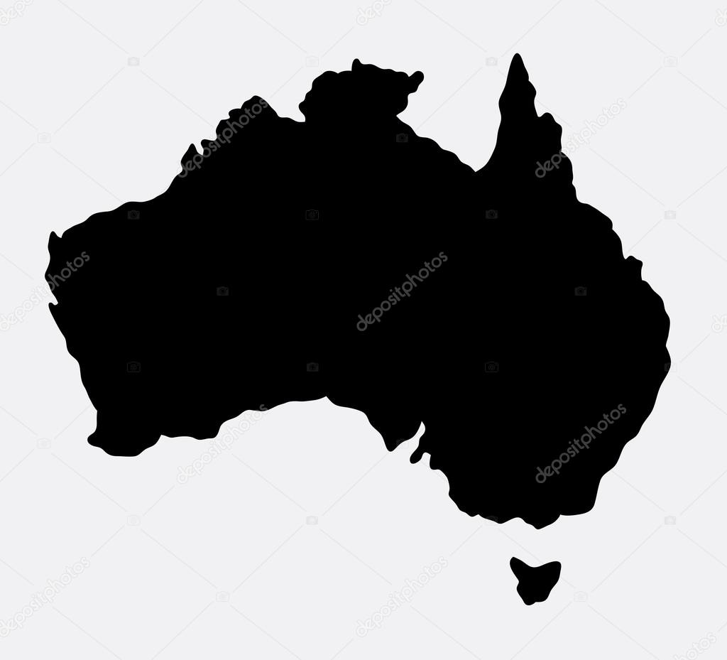 Australia map island silhouette. Good use for symbol, web icon, mascot, logo, or any design you want. Easy to use