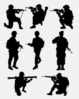Army military training silhouettes