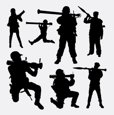 Bazooka weapon army military silhouettes