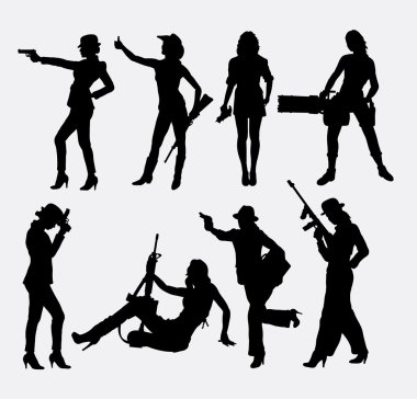 Sexy girl and weapon silhouette