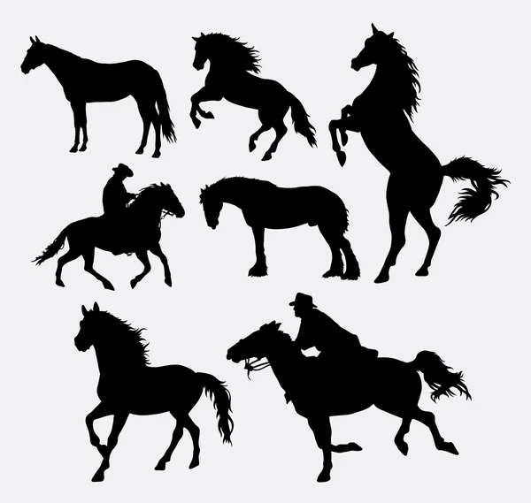 Силуэт лошадиных животных — стоковый вектор