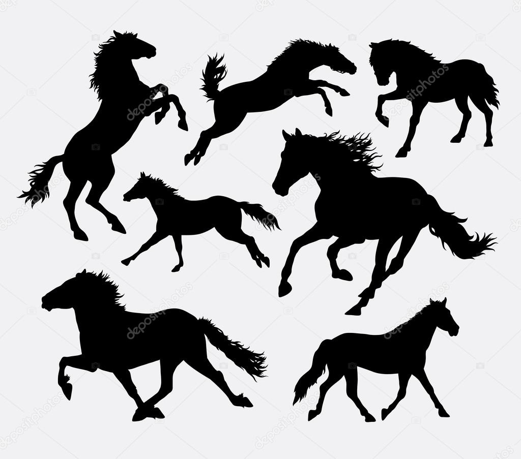 Horse silhouette in running pose Royalty Free Vector Image