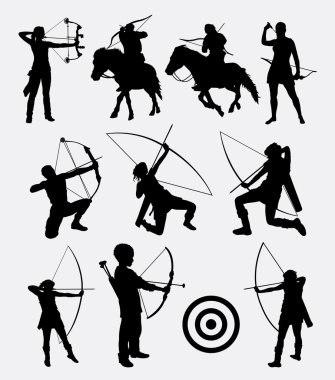 Archery dart people sport silhouette