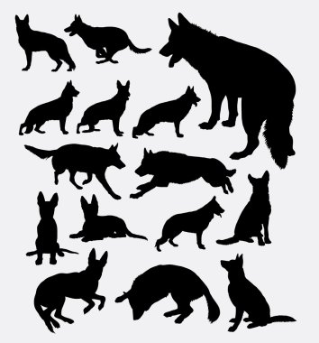 German shepherd pet dog silhouette