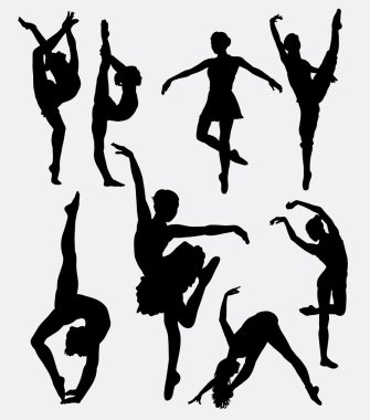 Traditional and modern dance silhouette