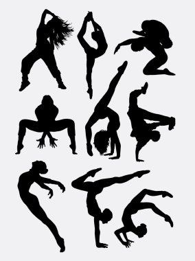 Beautiful dancer performing silhouette 1