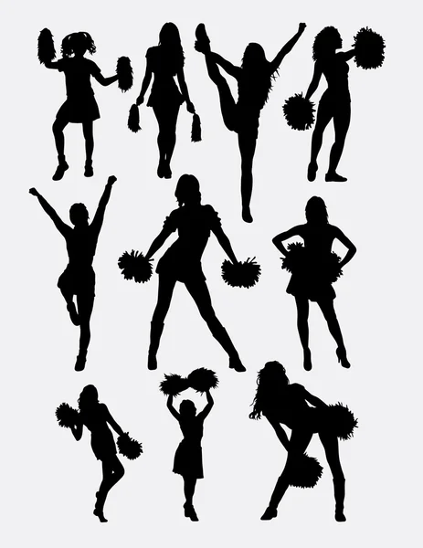 Cheerleader girl dance activity silhouette — Wektor stockowy