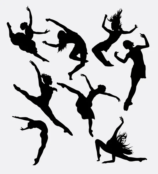 Contemporary dancer pose silhouette — Stockvector